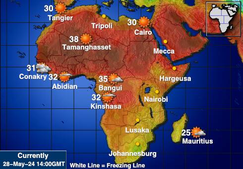 Malawi Ilm temperatuur kaart 