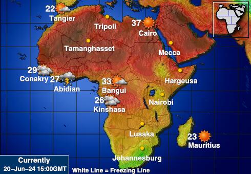 Malavi Vremenska prognoza, Temperatura, karta 