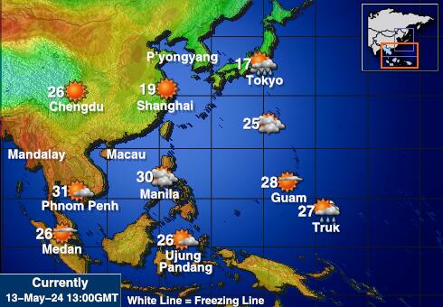 Malesia Sää lämpötila kartta 