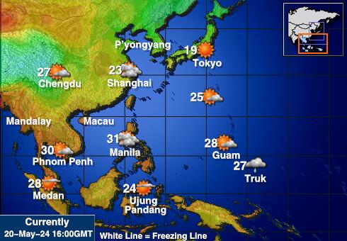 Malaysia Vejret temperatur kort 
