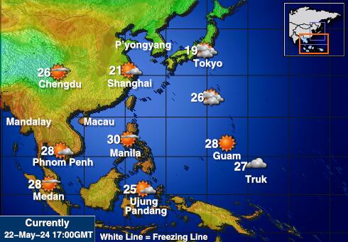 マレーシア 天気温度マップ 