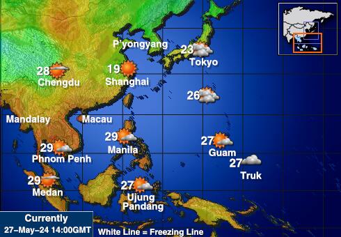 Malaisia Ilm temperatuur kaart 