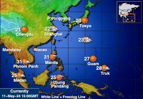 ماليزيا خريطة درجة حرارة الطقس 