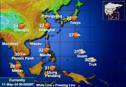 Малайзия Температурна карта за времето 