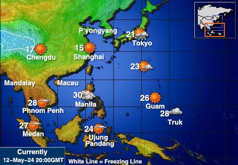 Malaysia Időjárás hőmérséklet térképen 