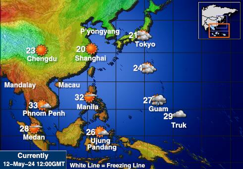 Malaysia Időjárás hőmérséklet térképen 