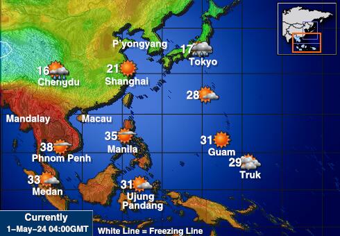 Malajzia Mapa teplôt počasia 
