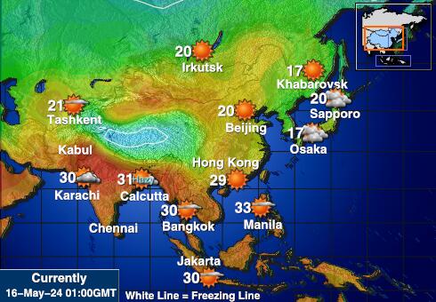 Maldiivid Ilm temperatuur kaart 
