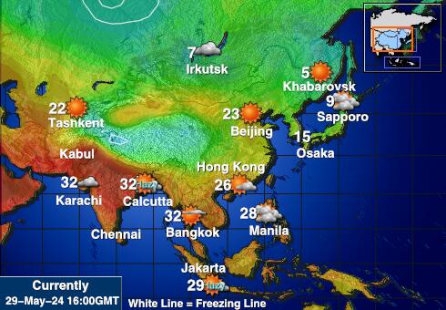 Maldives Bản đồ nhiệt độ thời tiết 