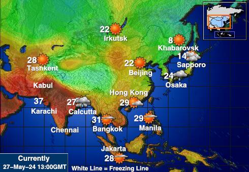 Maldiverna Vädertemperaturkarta 