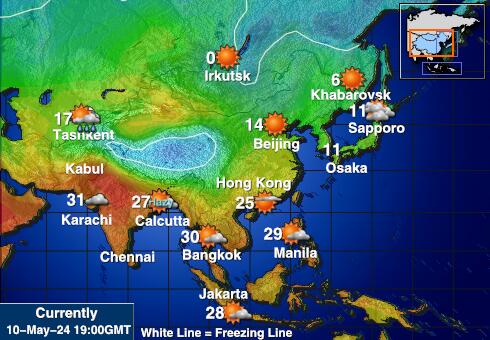 Maladewa Peta Suhu Cuaca 
