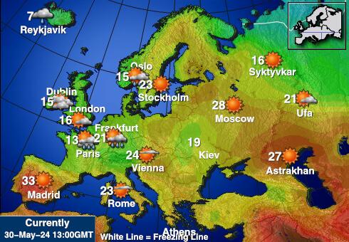 Malta Weer temperatuur kaart 