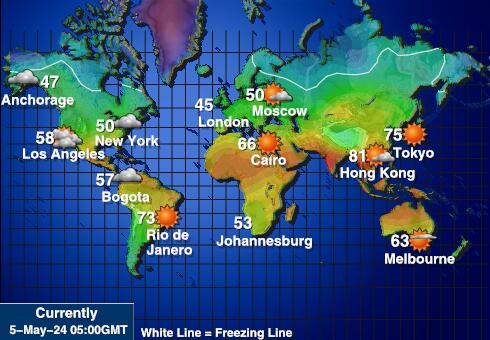 Marshall Islands Vremenska prognoza, Temperatura, karta 