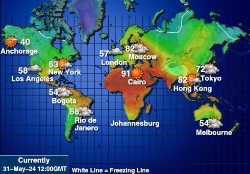 Marshallovy ostrovy Mapa počasí teplota 