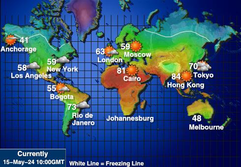Marshallovi otoki Vreme Temperatura Zemljevid 