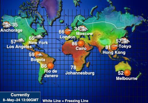 Marshallovy ostrovy Mapa počasí teplota 