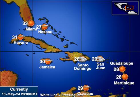 Мартиника Карта погоды Температура 