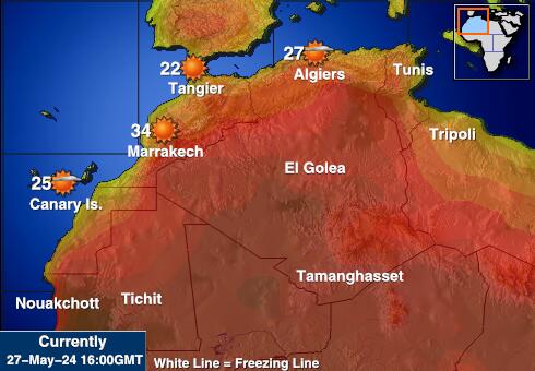 Mauritaanias Ilm temperatuur kaart 
