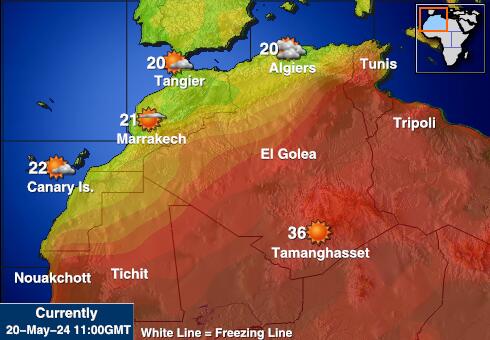 Mauretania Temperatura Mapa pogody 