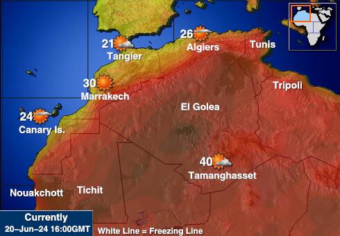 Mauritania Harta temperaturii vremii 