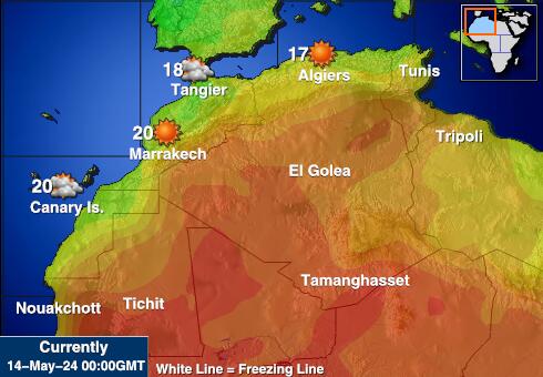 Mauritánia Mapa teplôt počasia 