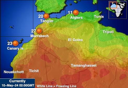 Mauritanija Vremenska prognoza, Temperatura, karta 