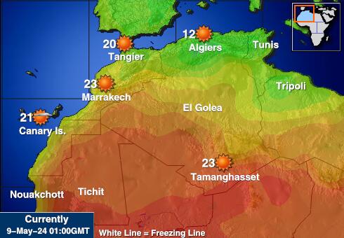 Мауританија Временска прогноза, Температура, Карта 