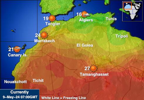 موريتانيا خريطة درجة حرارة الطقس 