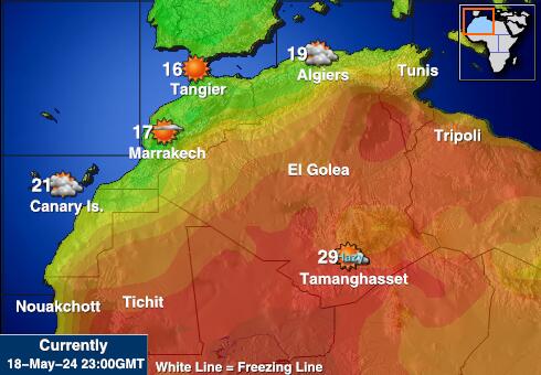 Мавритания Карта погоды Температура 