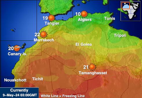 Mauritaanias Ilm temperatuur kaart 