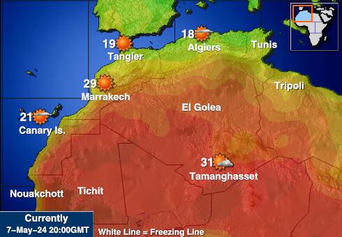 موريتانيا خريطة درجة حرارة الطقس 