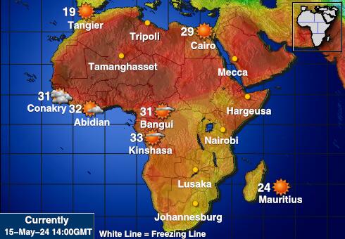 Mauritius Wetter Temperaturkarte 