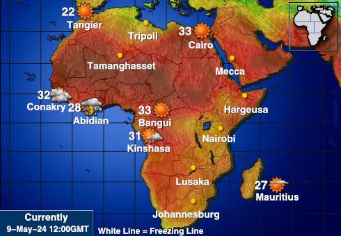 Мавриций Температурна карта за времето 