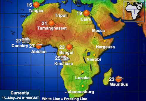 Mauritius Bản đồ nhiệt độ thời tiết 