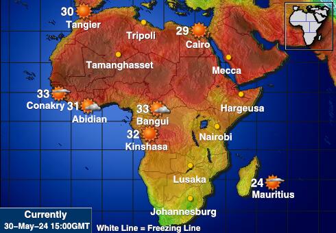 Маврикий Карта погоды Температура 