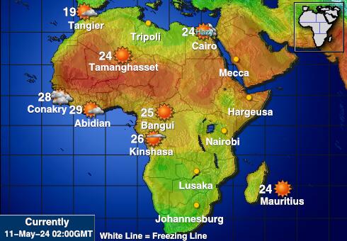 Mauritius Peta suhu cuaca 