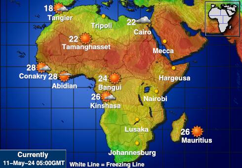 موريشيوس خريطة درجة حرارة الطقس 