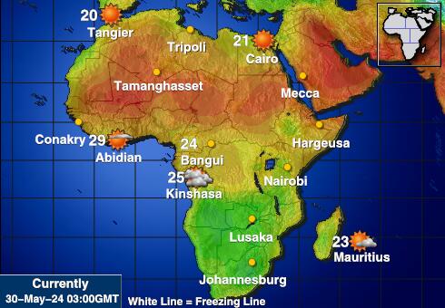 Mauritius Peta suhu cuaca 