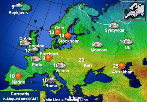 Средиземное Карта погоды Температура 