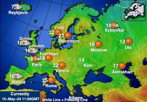 śródziemnomorski Temperatura Mapa pogody 