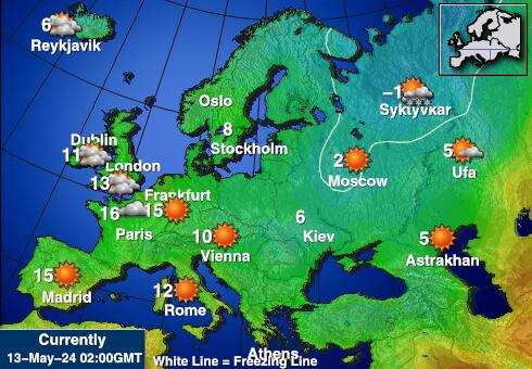 البحر الأبيض المتوسط خريطة درجة حرارة الطقس 
