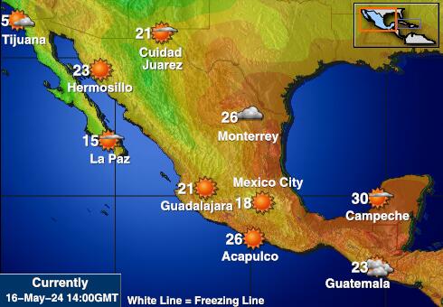 Meksyk Temperatura Mapa pogody 