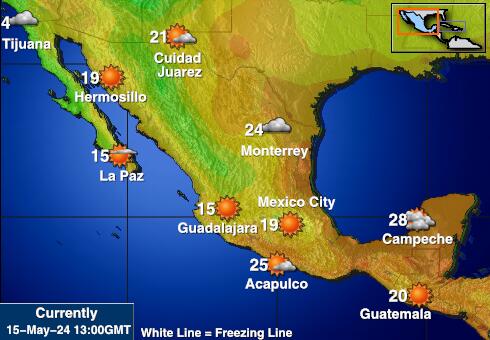 Μεξικό Θερμοκρασία Καιρός χάρτη 