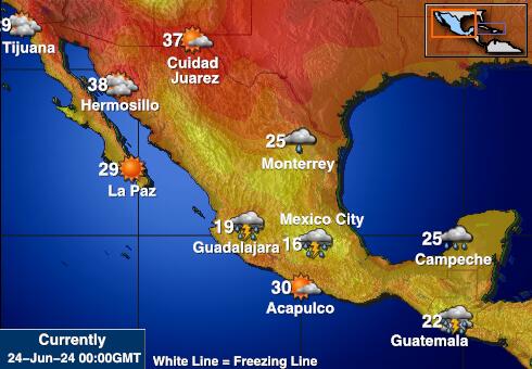 メキシコ 天気温度マップ 