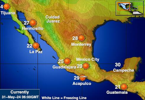 Mehhiko Ilm temperatuur kaart 