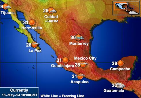 Meksiko Sää lämpötila kartta 