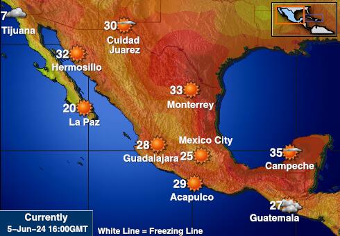 Мексико Временска прогноза, Температура, Карта 
