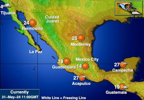 Meksiko Sää lämpötila kartta 