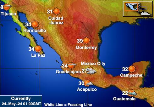 Mehika Vreme Temperatura Zemljevid 