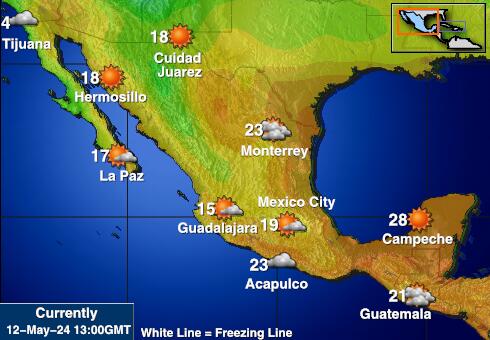 Mehika Vreme Temperatura Zemljevid 